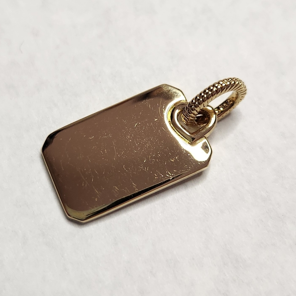 Pandora Sterling Silver 14k Gold-plated Engravable Rectangle Tag Pendant